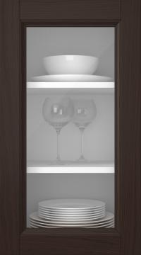 Oak door, Natural, PP54LA, Dark brown (clear glass)