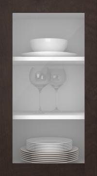 Birch door, Frame, PP60LA, Chestnut (clear glass)