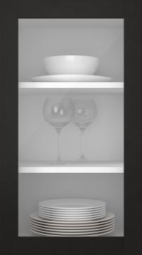 Birch door, Frame, PP60LA, Black (clear glass)