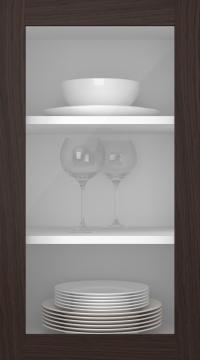 Oak door, Frame, PP60LA, Chestnut (clear glass)