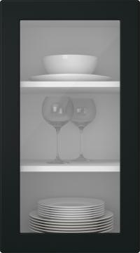 Painted door, Round, SM60LA, Black (clear glass)