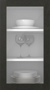 Birch door, Elegant, TP60LA, Dark chocolate (clear glass)