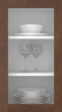 Birch door, Elegant, TP60LA, Dark brown (clear glass)