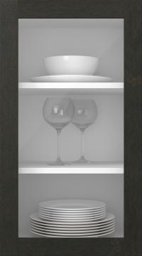 Birch door, Elegant, TP60LA, Dark chocolate (clear glass)