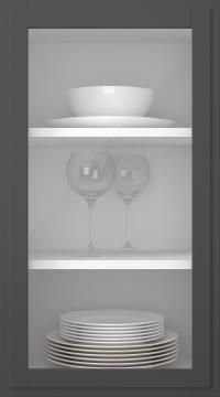 Birch door, Format, TP68LA, Graphite Grey (clear glass)