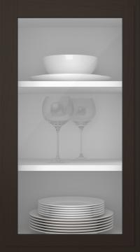 Oak door, Format, TP68LA, Dark chocolate (clear glass)