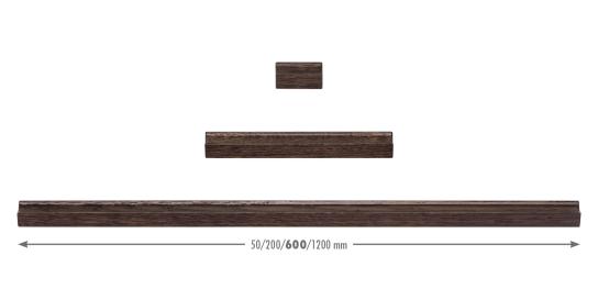 Track, dark brown wood