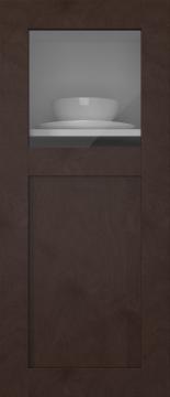Birch door, M-Concept, WS21KPOLA, Dark chocolate (clear glass)