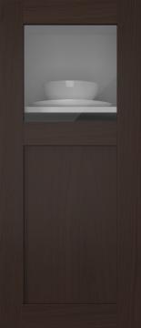 Oak door, M-Concept, WS21KPOLA, Dark brown (clear glass)