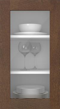 Birch door, M-Concept, WS21LA, Dark brown (clear glass)