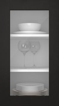 Birch door, M-Concept, WS21LA, Black (clear glass)