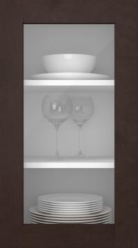 Birch door, M-Concept, WS21LA, Dark brown (clear glass)