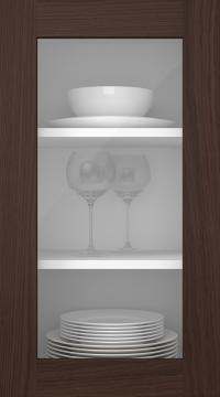 Oak door, M-Concept, WS21LA, Dark brown (clear glass)