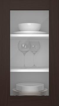 Oak door, M-Concept, WS21LA, Dark brown (clear glass)